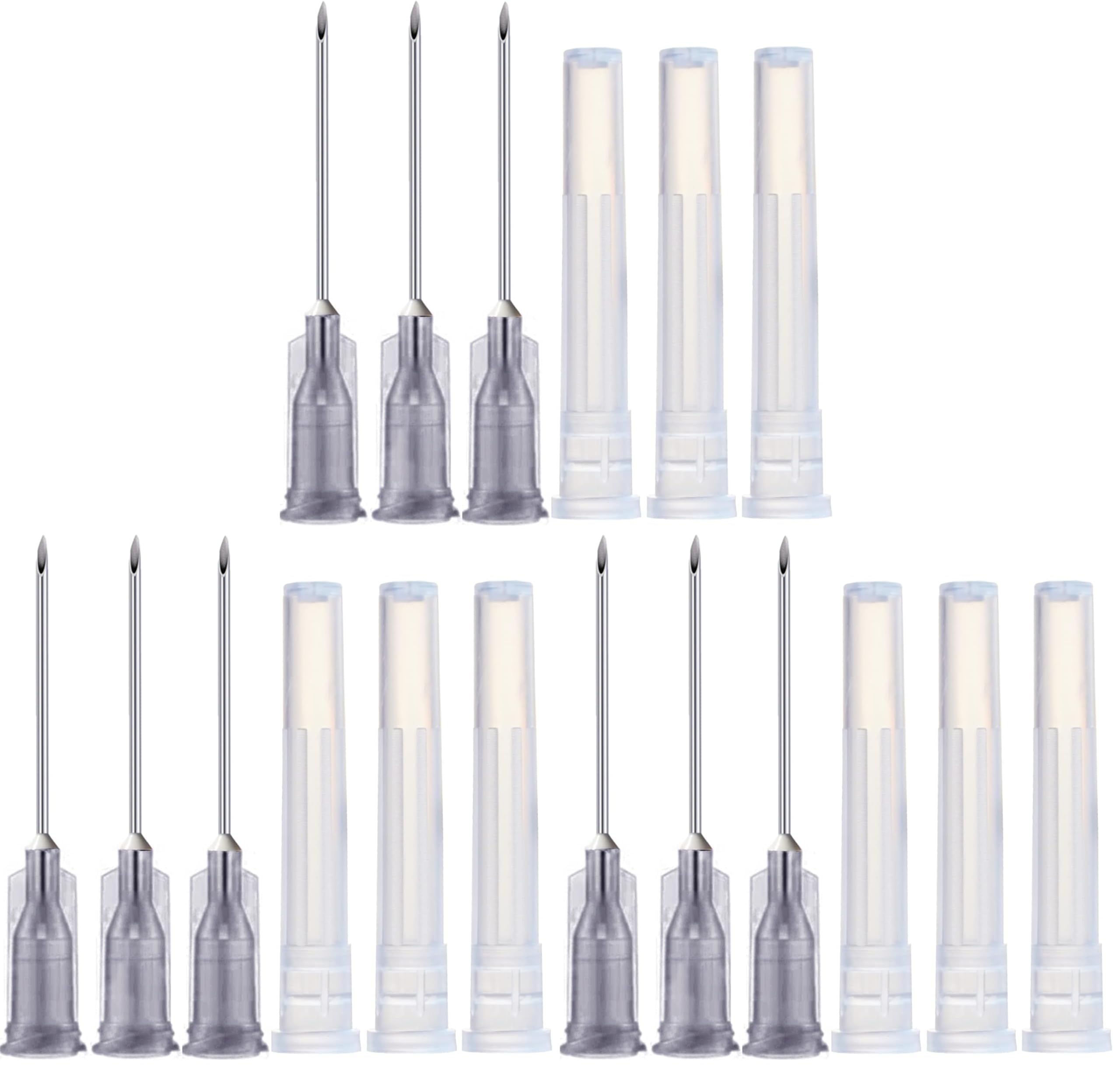 300 Pack 22Ga 1 Inch Sterile Disposable Injection Needle with Cap for Scientific and Industrial Dispensing Needl Accessories (22Ga)
