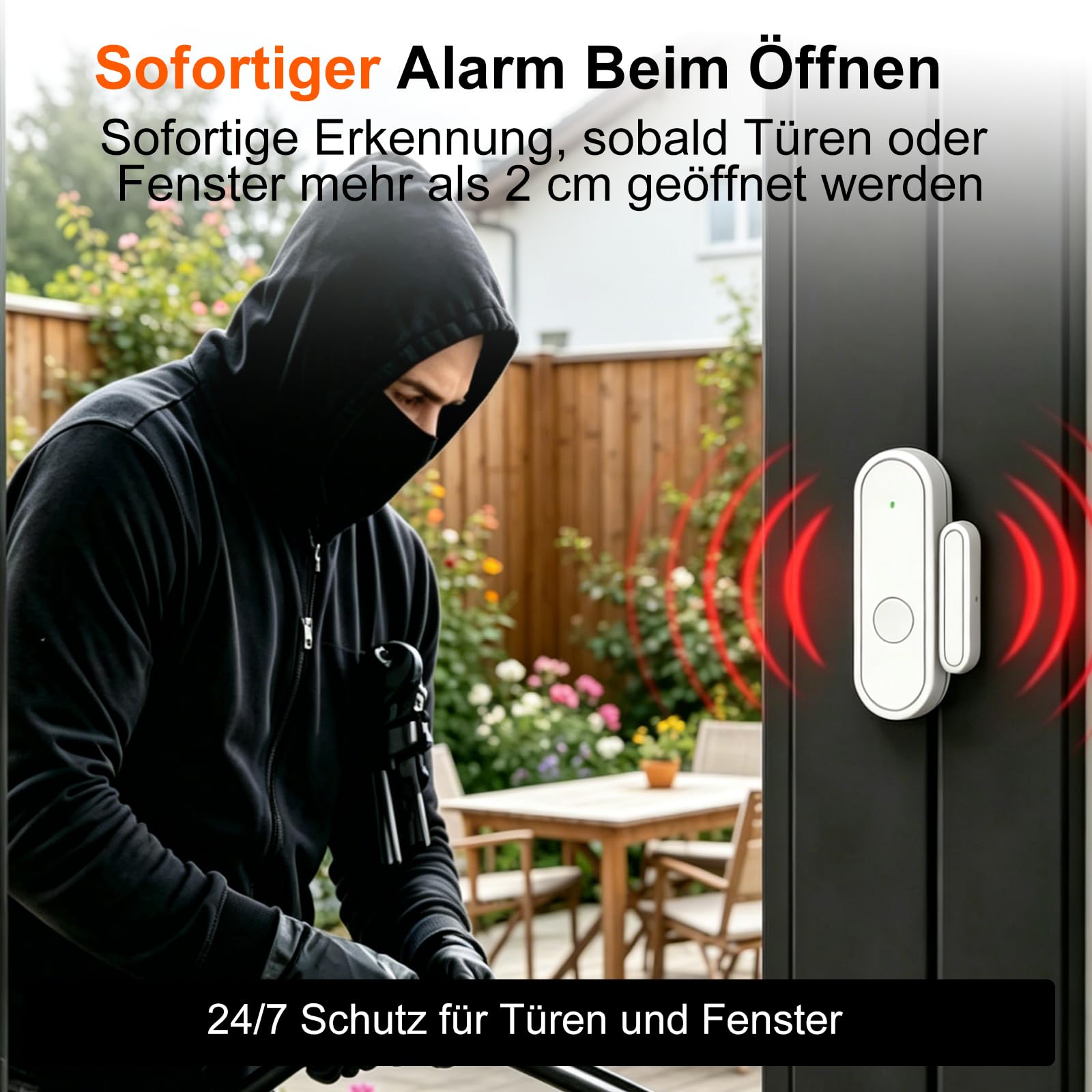 XUK 4,3'' Alarmanlage Haus & Wohnung ohne ABO, 4G + WLAN (2,4 GHz), Alarmsystem mit App, Alexa & Google kompatibel, erweiterbar (13-teiliges Set)