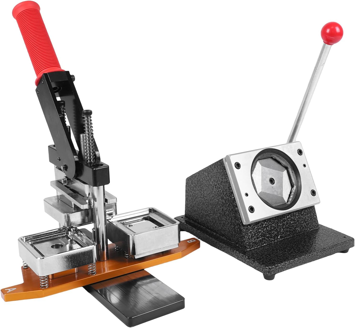 Generic 50mm Square Fridge DIY Photo Magnet Making Machine with 100 Sets Materials Magnet Button Maker Press Machine for Crafting Home Use Business