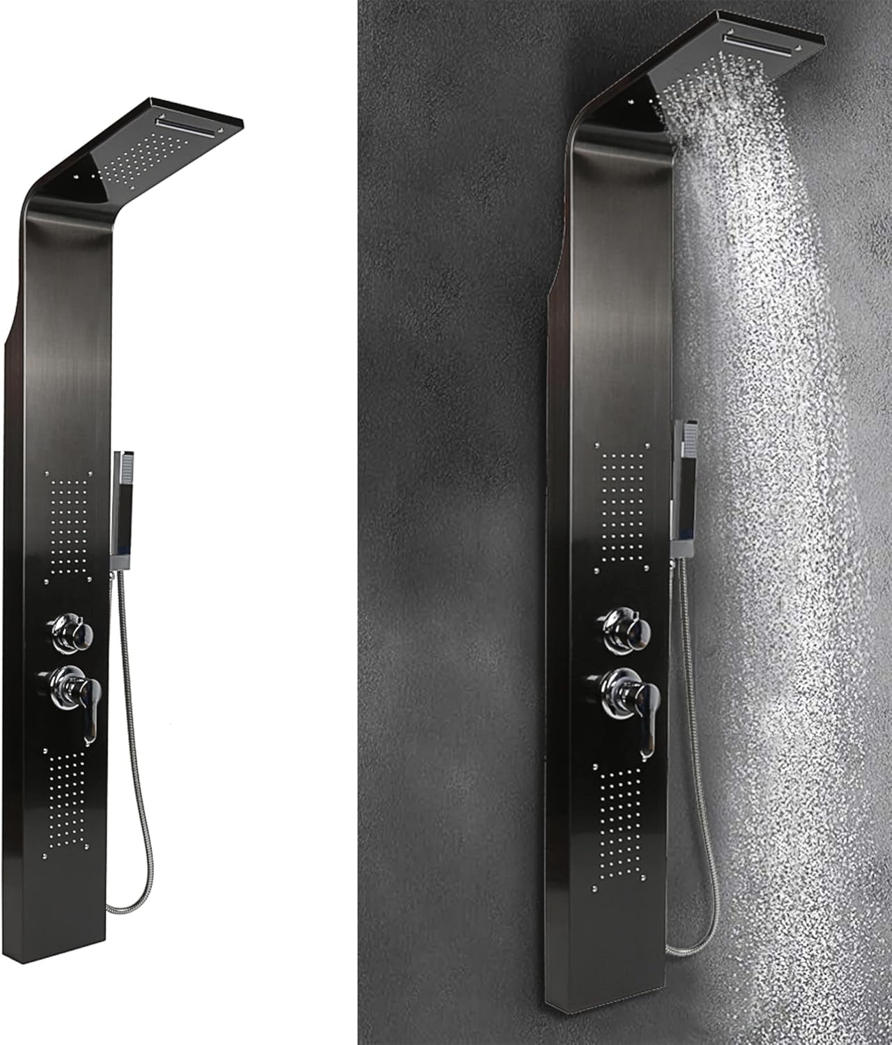 MINGYI Colonne de Douche Hydromassante, avec Douchette et Pommeau, 4