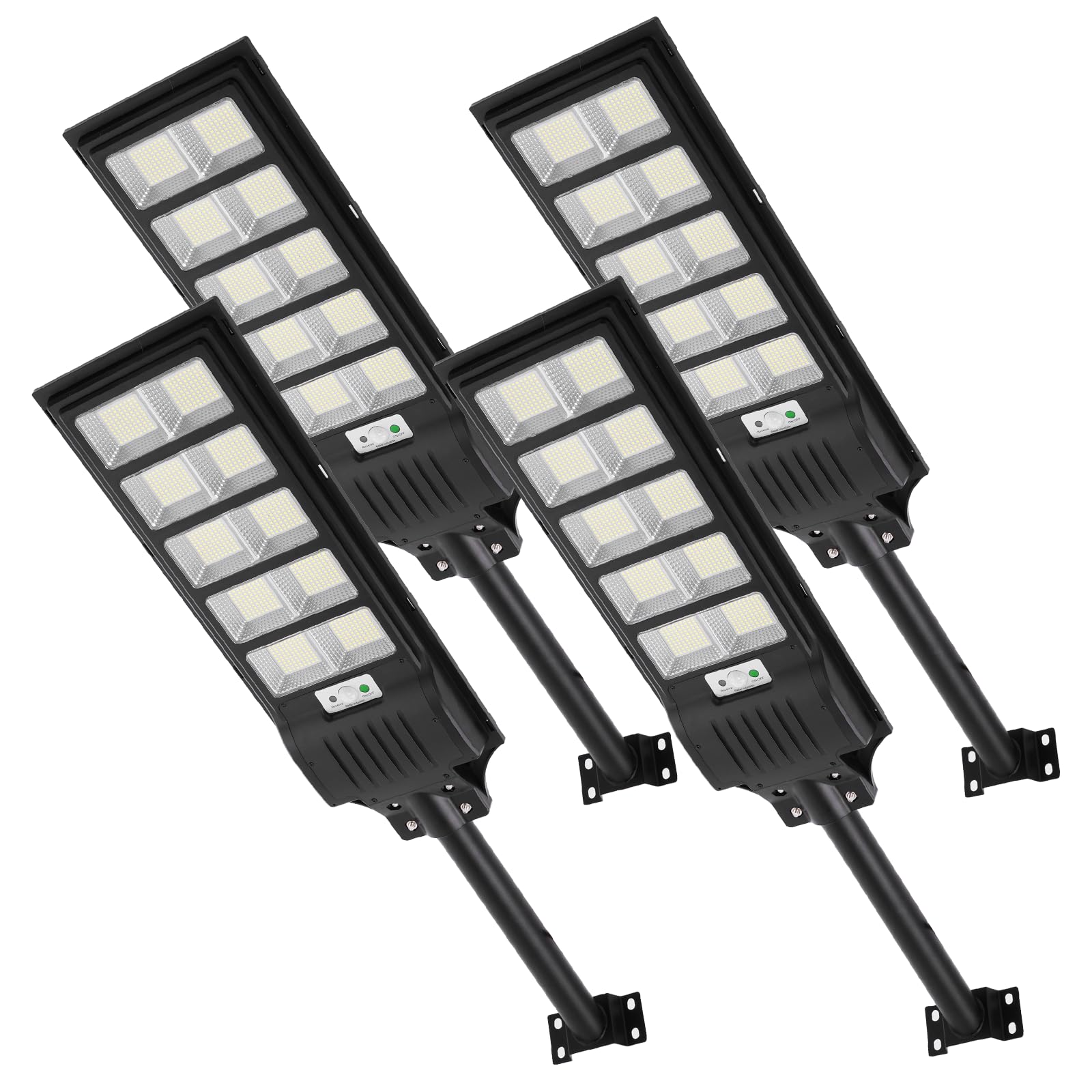 Viugreum 4 PACKS 500W Farola Solar Exterior con Mando a Distancia-6500K Foco Solar Exterior con Sensor de Movimiento-900 LEDs IP66 Impermeable Farola Solar para Patio y Jardín