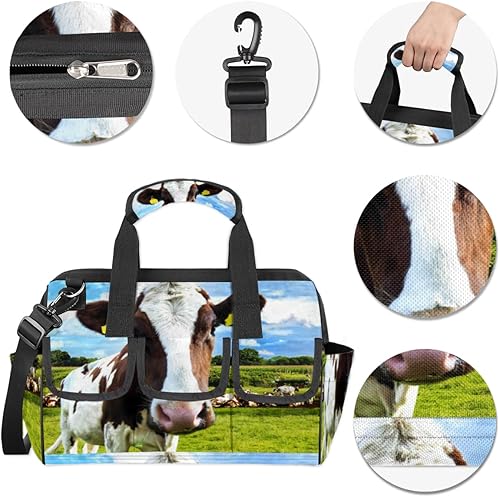 Miniatura 4 de Bolsas de herramientas de animales de vaca para hombres y mujeres, múltiples bolsillos, organizador de herramientas de boca ancha, bolsa de