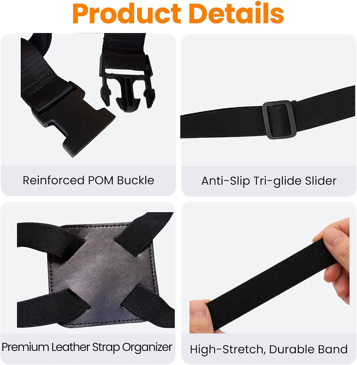 Luggage Strap Add a Bag – Adjustable Elastic Luggage Connector Strap for Suitcase, Travel Bag Bungee Belt with Quick Release Buckle for Carry On, Hands-Free Travel Accessories (Black)