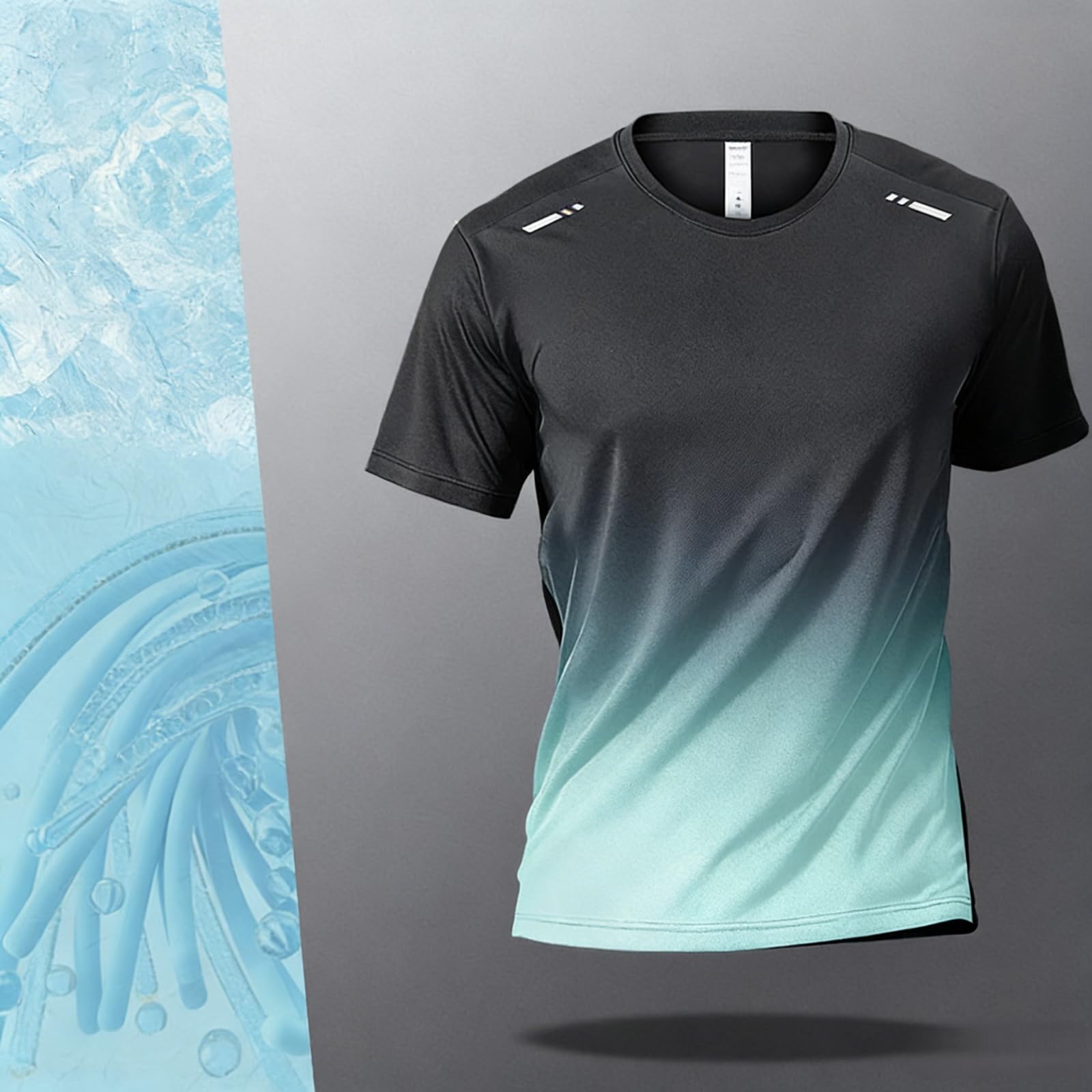 Camiseta de manga corta para hombre, de secado rápido, cuello redondo, atlética, para correr, gimnasio, entrenamiento — view 6