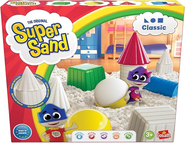 SUPER SAND 383324.208 Classic-Super Soft Magic Sand for Kids Aged 3 and up, White, 26.7 x 5.2 x 26.7 Centimeters