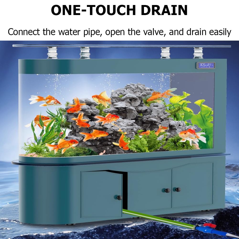 Acuario De 68 Galones, Pantalla LCD, Pecera De Vidrio Grande, Filtración De Fondo, Kit De Acuario De Vidrio Resistente, Vidrio De Ultra Alta Definición,D