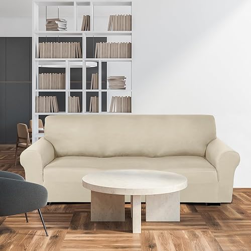 Miniatura 7 de Peryiter Juego de 2 fundas de sofá de dos plazas para sala de estar, protector de muebles para sofá, sillón, sillón, ajuste elástico, a prueba de