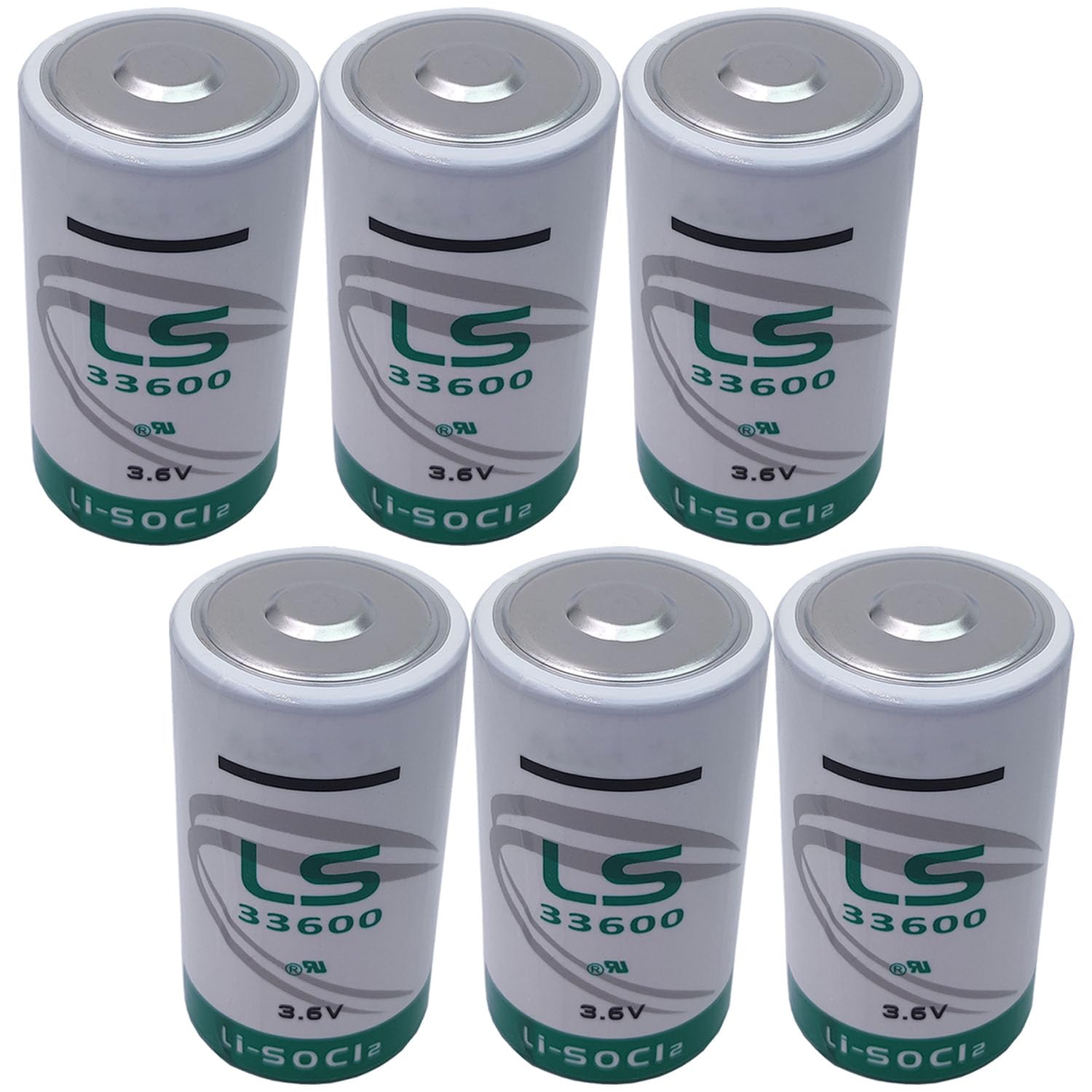 LINHUPAK (6-Pack) LS33600 Non-Rechargeable Battery 3.6V 17000mAh for LS33600 D Size 3.6V Lithium Thionyl Chloride Battery
