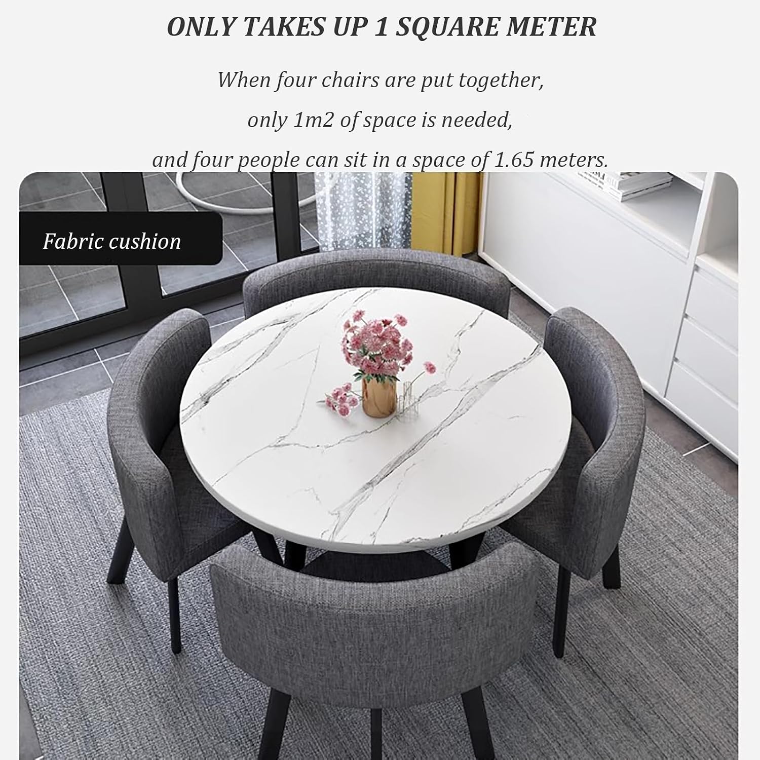 Dining Table for 4 Round,Business Dining Table,Round Table with 4 Chairs,Round Dining Table and Chair Set,for Coffee Shop Milk Tea Shop Living Room Business Hall. (Size : StyleB)