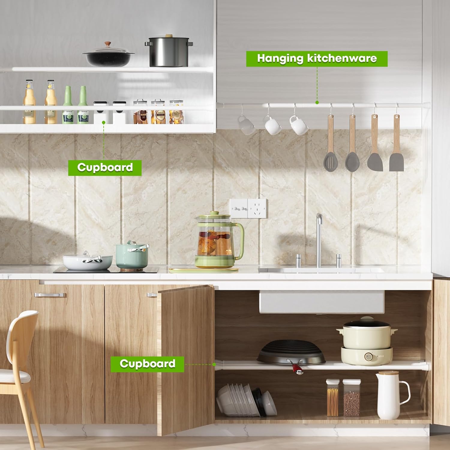 突っ張りカーテンロッド 突っ張り棒 窓用 28~48インチ カーテンロッド