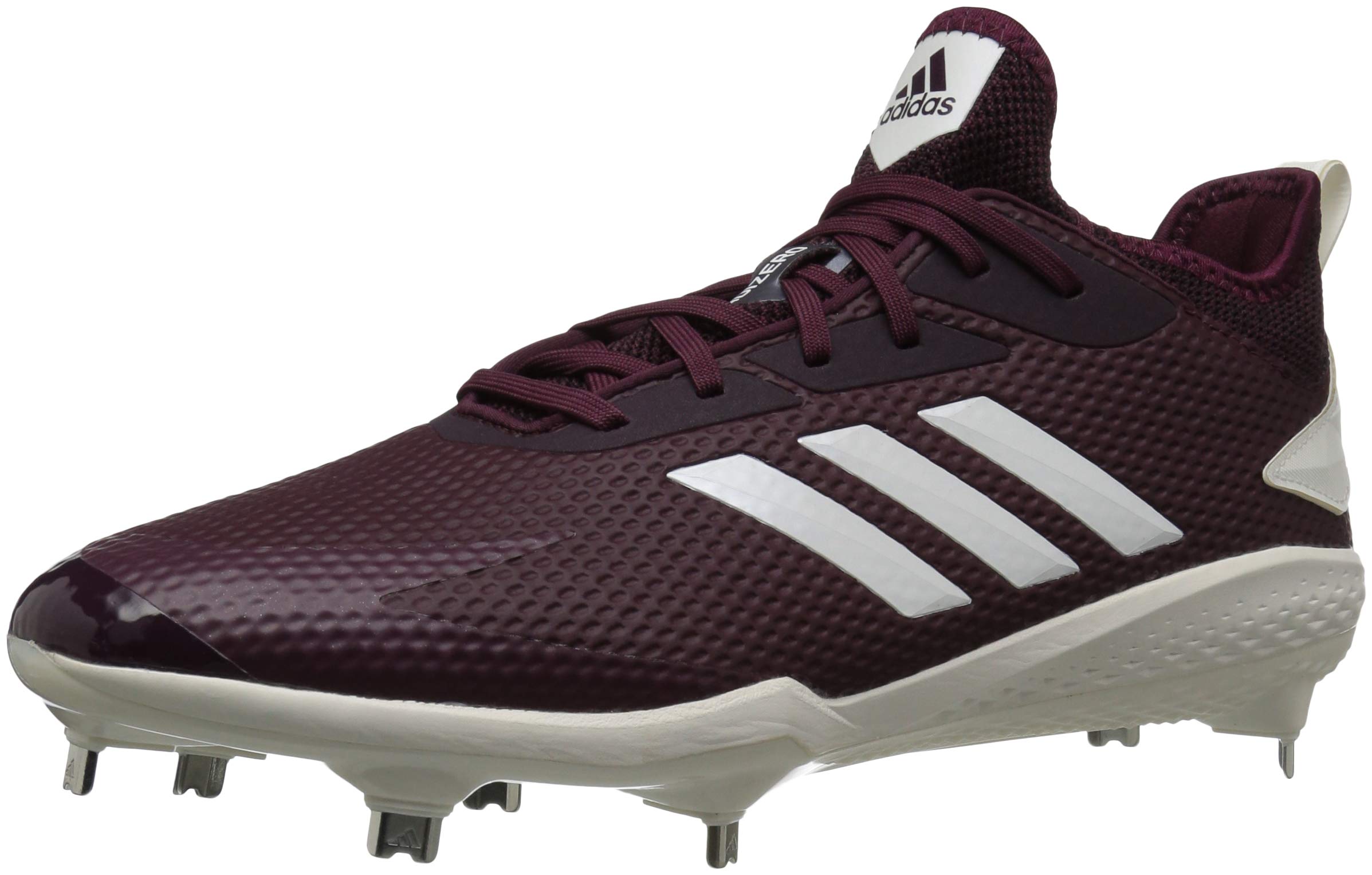 adidas Men's Adizero Afterburner V Baseball Shoe, Maroon/Cloud White/Black, 13.5 M US