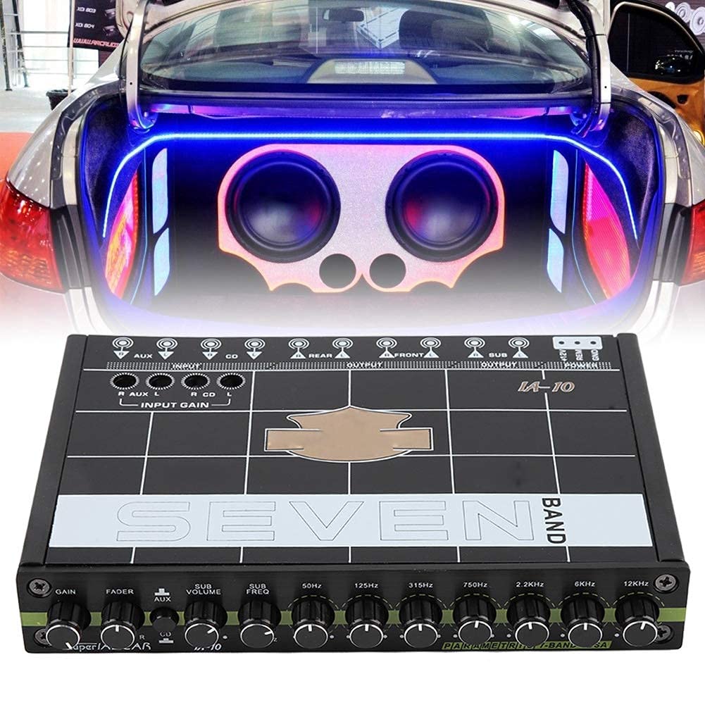 EBTOOLS pour equaliseur sono Equaliseur Égaliseur Stéréo Audio Audio noir pour voiture avec 7 bandes Égaliseur 7 bandes modifié pour voiture Égaliseur audio de voiture égaliseur audio de fer