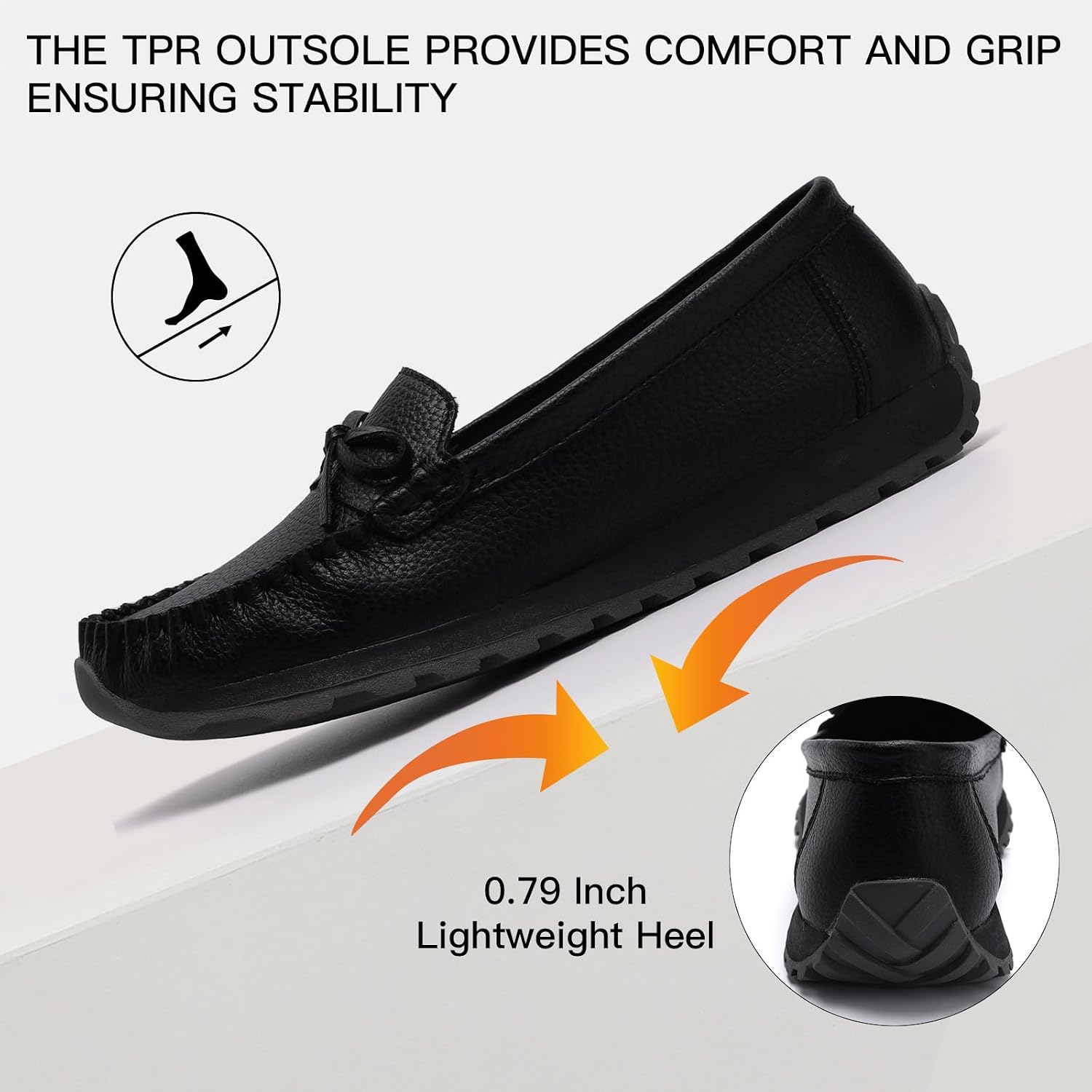 Loafers for Women Lightweight & Comfort Leather Slip On Daily Work Flats Business Classic Casual Walking Shoes