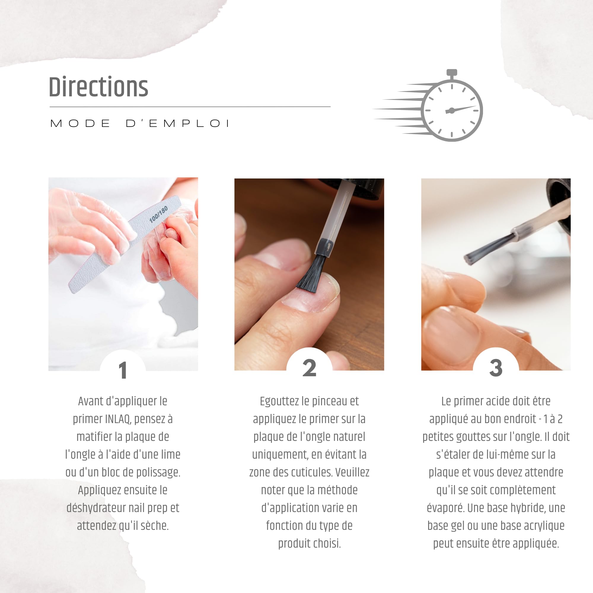 INLAQ® Primer Ongle Gel UV - Ultra Bond - Acid Primer vernis semi permanent en acrylique gel ongles en gel Sans Hema - 7ml