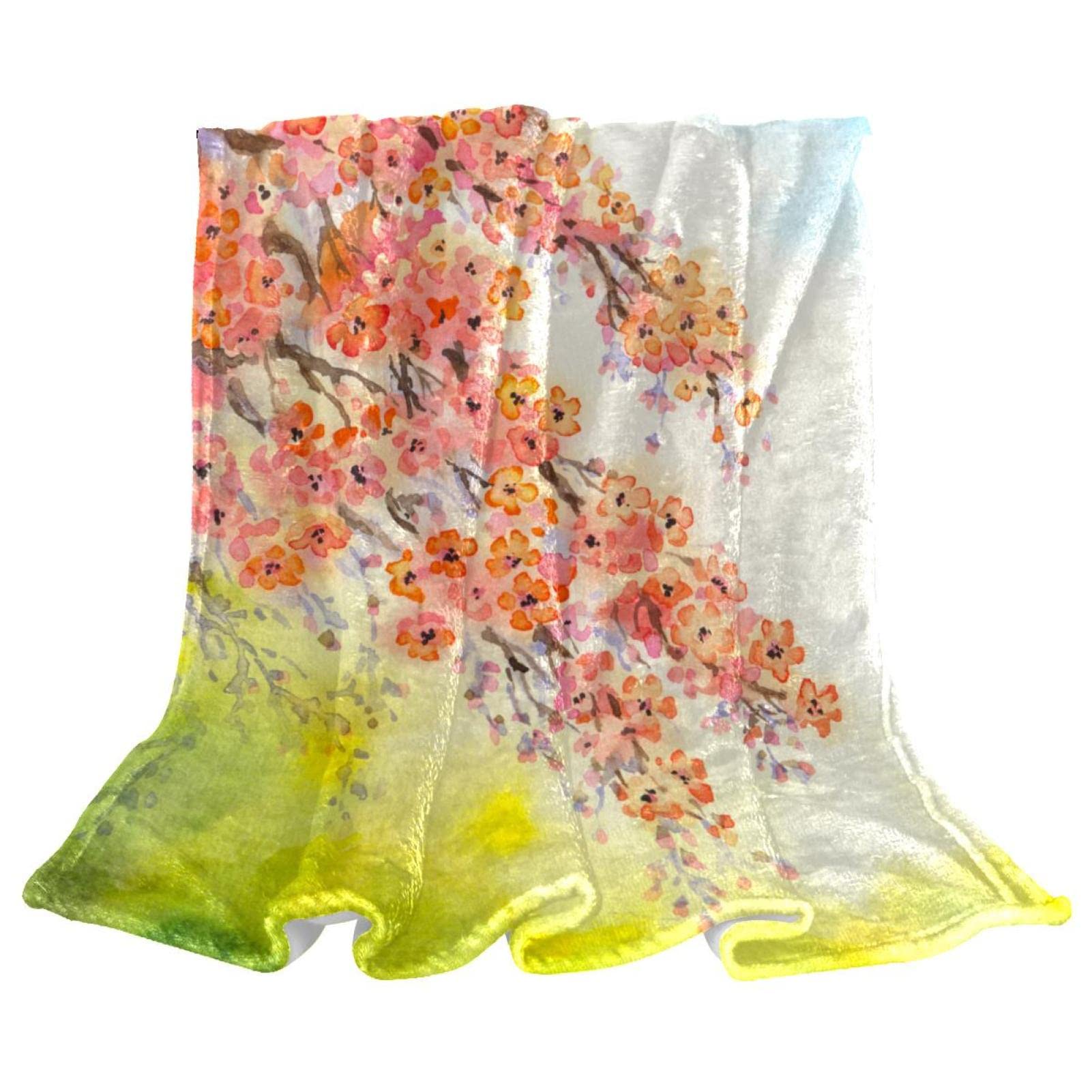Couvre-lit Fleur de Printemps TBOUOBT jeté de lit doux et moelleux pour chambre d'enfant