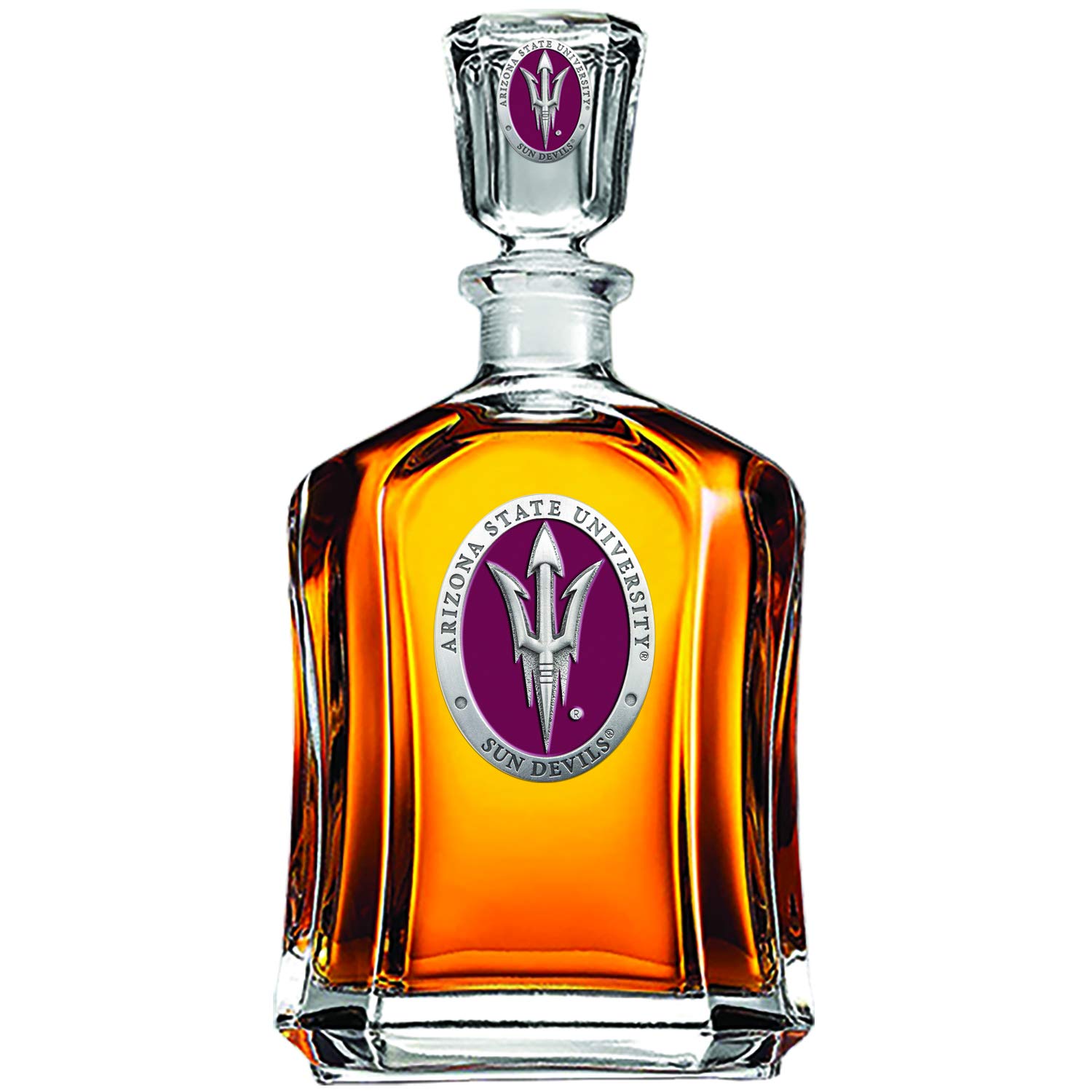 Heritage Pewter ASU Arizona State University Capitol Decanter | 24 OZ Whiskey Decanter for Liquor with Airtight Stopper | Expertly Crafted Pewter Glass