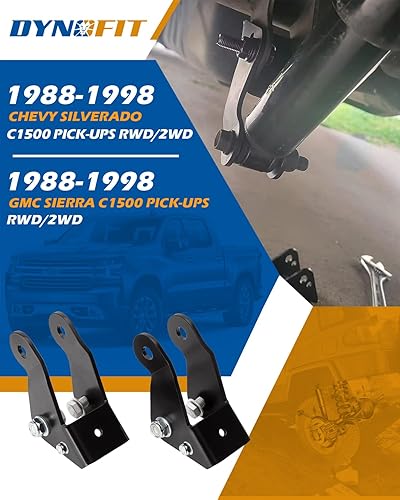 Miniatura 6 de dynofit Extensores de choque de 3 a 5 pulgadas para Chevy Silverado y GMC Sierra C1500, soportes de choque de caída de montaje trasero compatibles