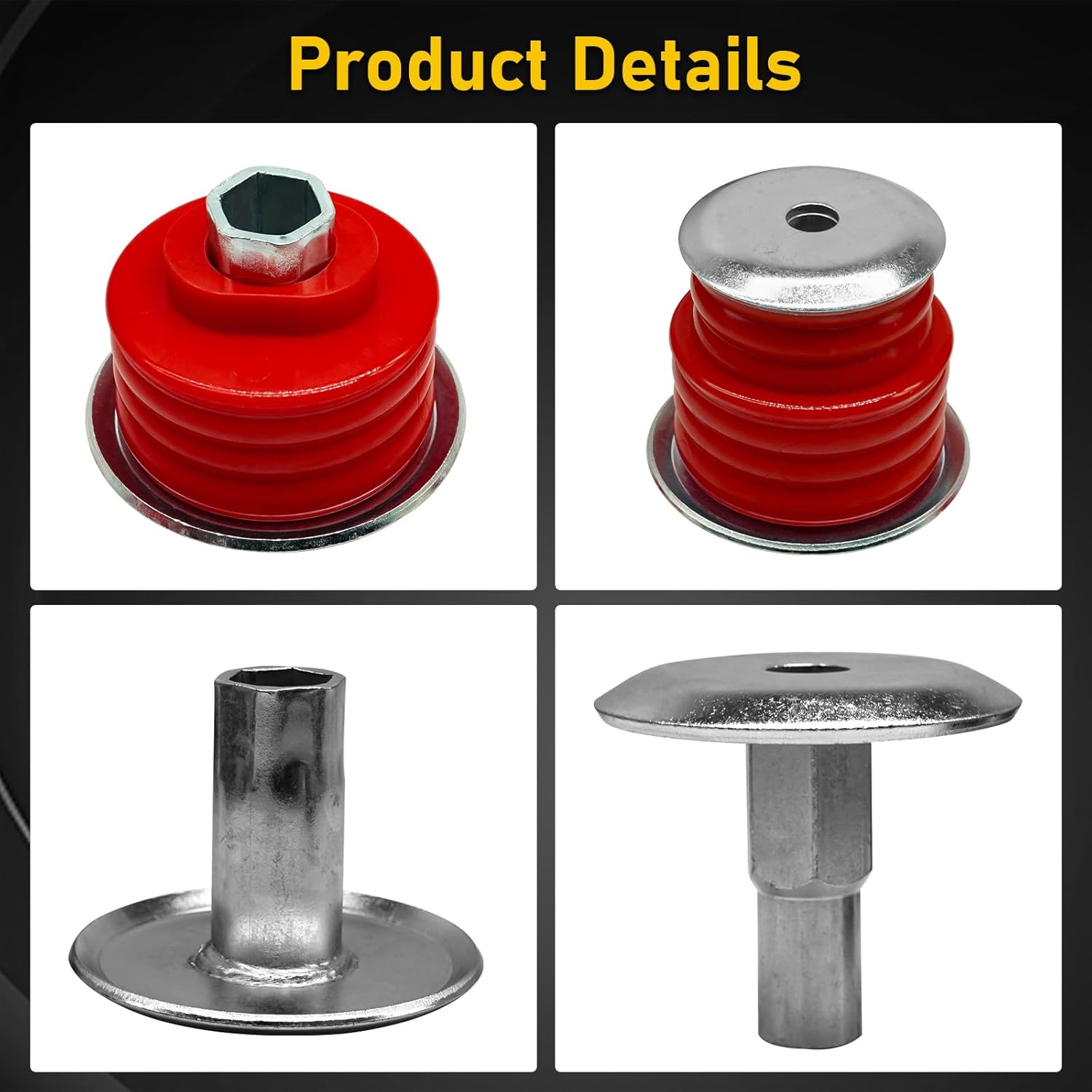 KF04058BK Body Cab Mount Bushings Kit for Ford F250 F350 Super Duty 1999-2007 2WD 4WD Body Cab Mounts Polyurethane with Steel Sleeves & Hardware Set (Red)