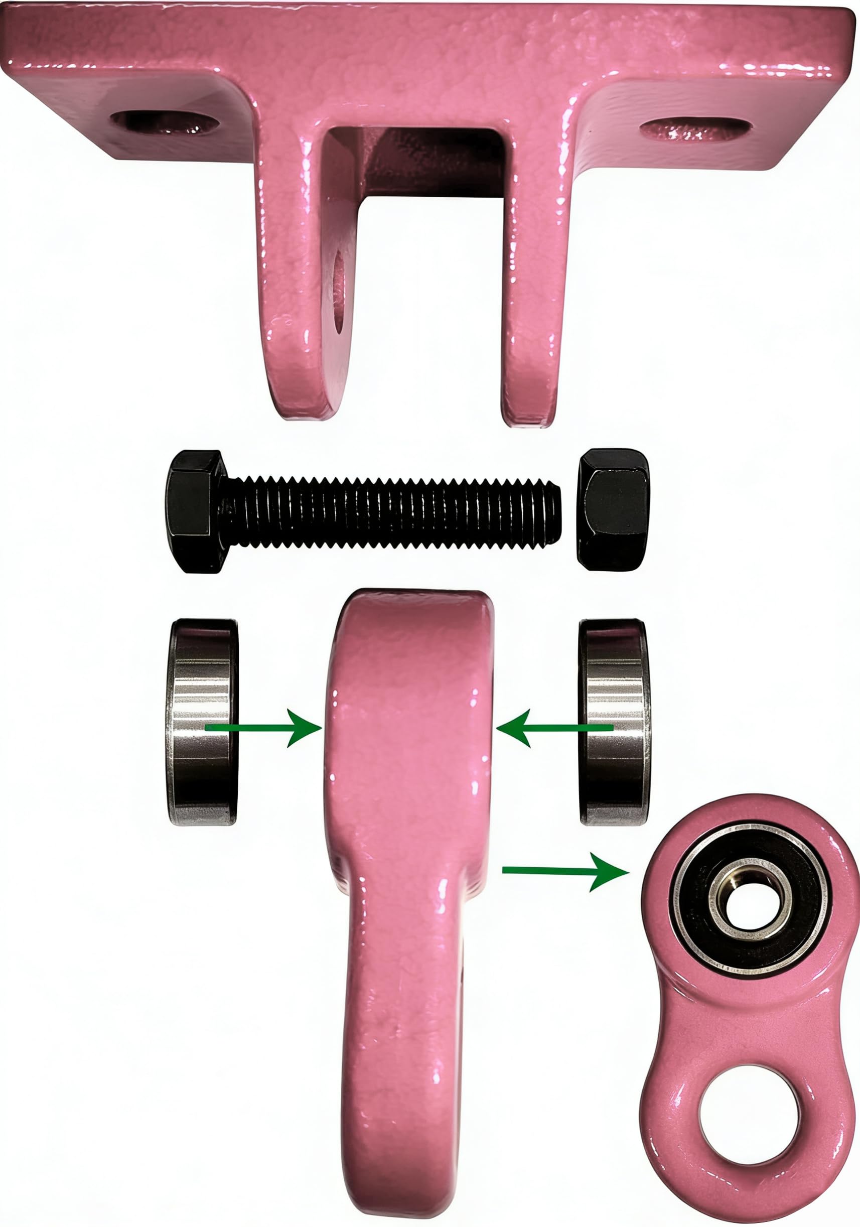 ABUSA Juego de accesorios de repuesto para niños de alta resistencia que incluye 2 soportes rosados, 4 perchas, 2 asientos rosas para parque infantil al aire libre, piezas de equipo incluido (P007)