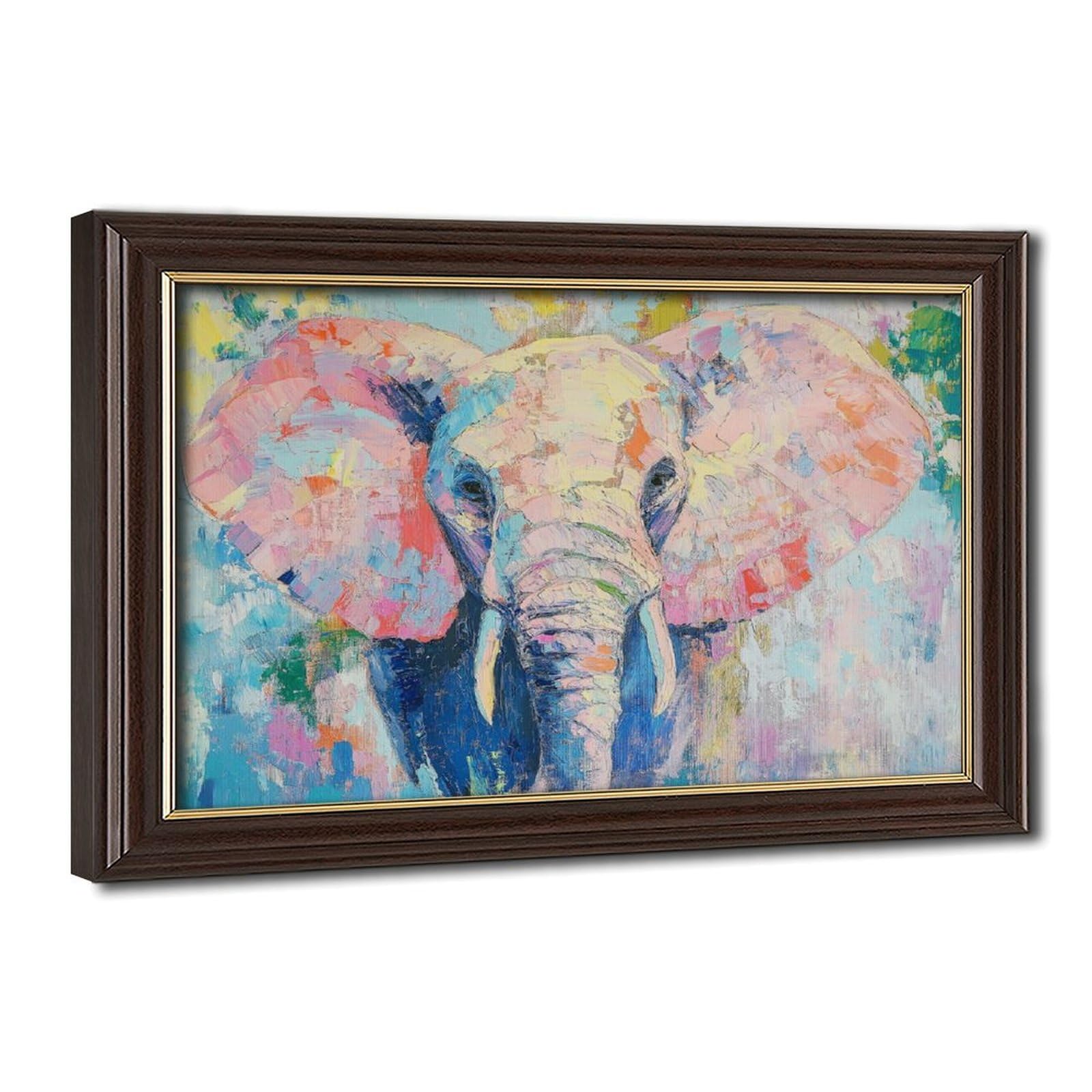 Bareronor Watercolour Elephant Poster Canvas Poster Bedroom Decor Landscape Office Room Decor Gift 24" L X 36" W