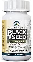 Vista 1 de Amazing Herbs Whole Spectrum Black Seed Ultimate, Cápsulas vegetarianas – Extractos de hoja de olivo y ajo más jengibre y cayena, sin gluten, sin