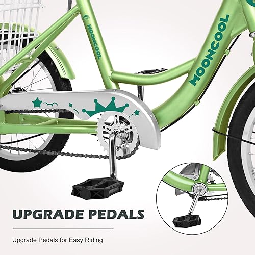 Vista 183 de H&ZT Triciclo para adultos, bicicleta de 3 ruedas, triciclo crucero, con engranaje de 7 velocidades, mango de freno de estacionamiento, escalón
