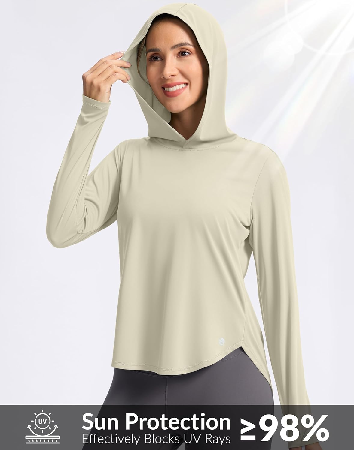 G Gradual Women's UPF 50+ Sun Shirt with Hoodie Long Sleeve UV Protection Shirts Lightweight Hiking Fishing Shirts for Women - Image 4