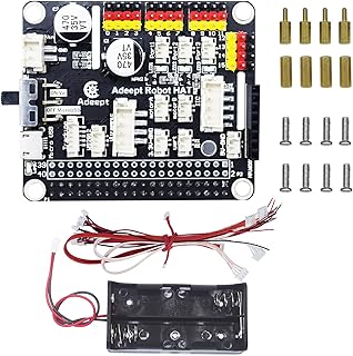Adeept Raspberry Pi Robot HAT Kit, Smart Robot Car Driver, Robot Expansion Board Support Raspberry Pi 4 Model B 3B+ 3B 2B B+, L298P DC Motor Drive, PCA9685 16 Channel 12-Bit PWM Servo Motor Driver