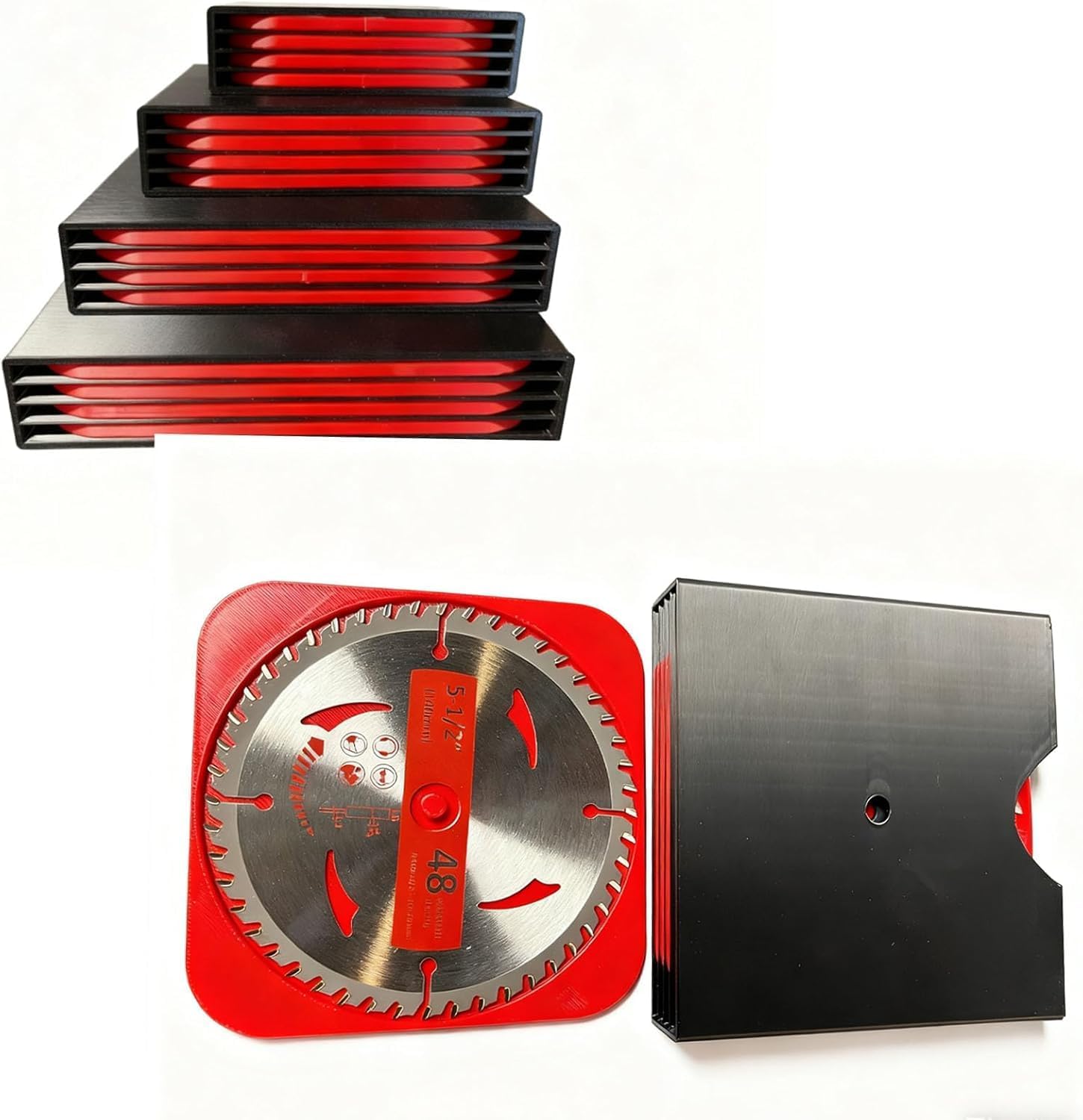 Circular Saw Blade Storage Rack - Suitable For 4-1/2 to 10 Inch Saw Blades, With Guide Tray, A Storage Device For The Transport Of Saw Blades(4 Pieces Per Box) (Suitable For Diameter Of 10 Inches)