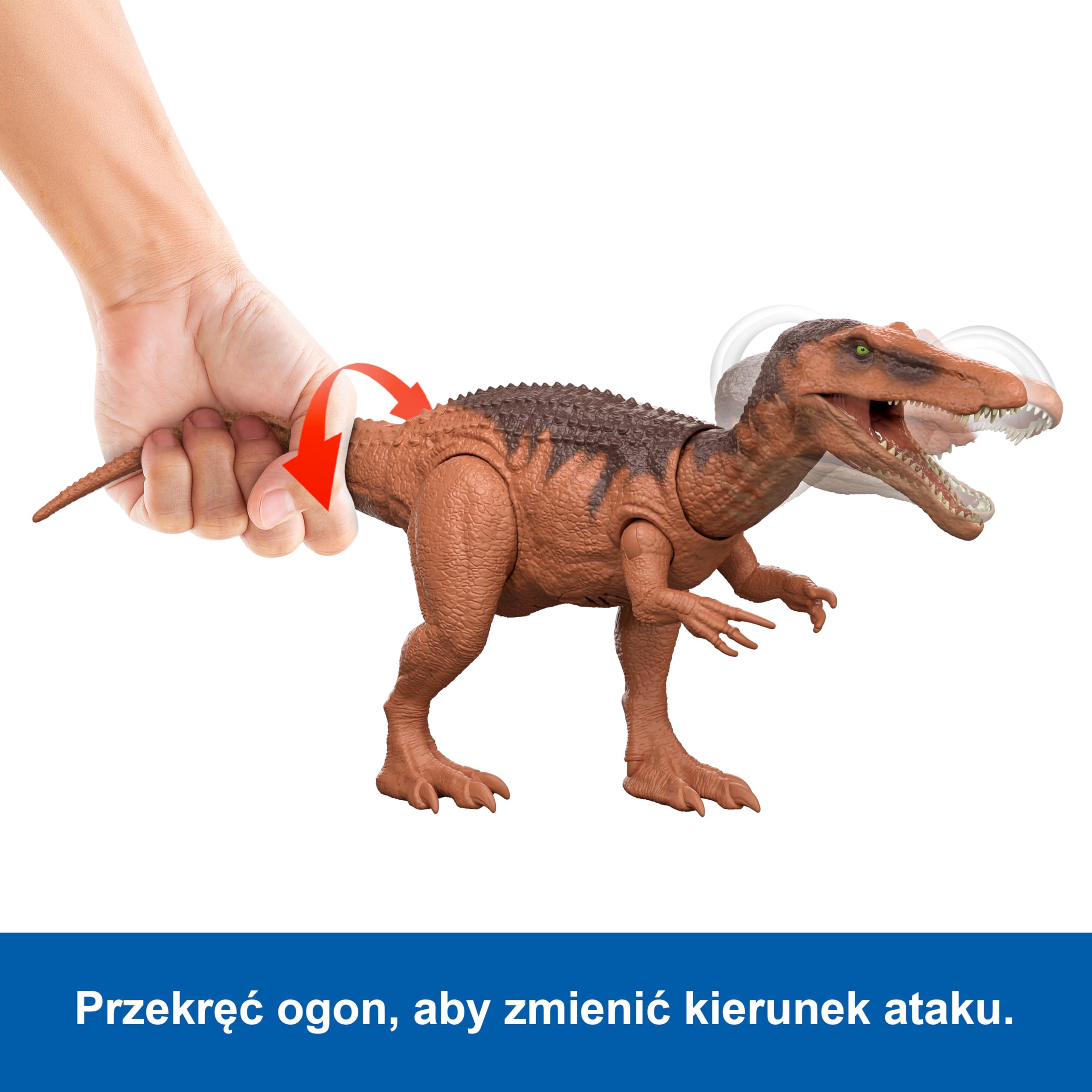 Mattel Jurassic World: Odrodzenie Barionyks Ryczący dinozaur Figurka z wielokierunkowym atakiem i dźwiękiem, do ustawiania w różnych pozach, zabawka dinozaur dla dzieci, zabawa wirtualna, JGC79