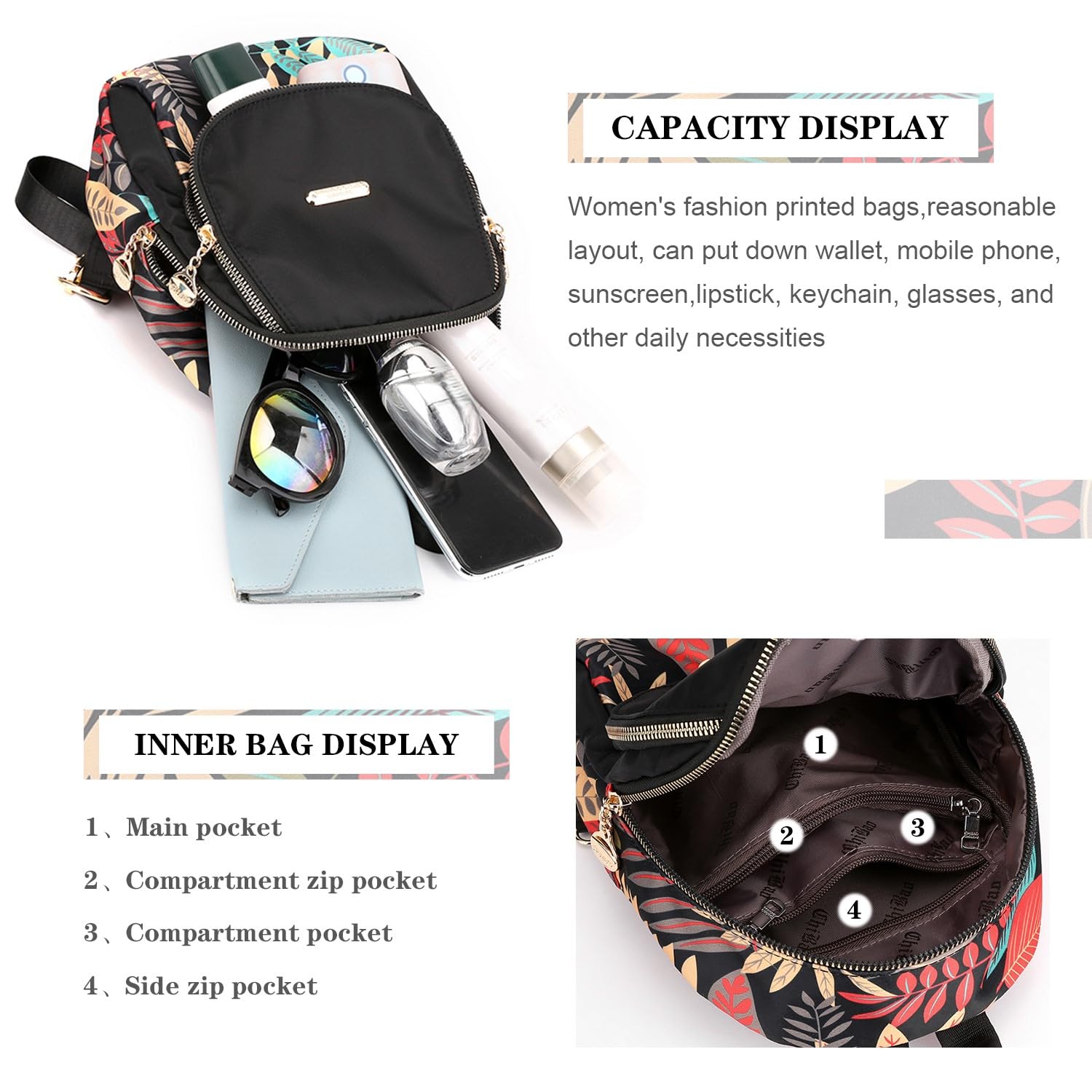 LHHMZ Femmes Mode Sac À Dos Petit sac à dos convertible multifonction pour filles Sacs à dos décontractés Sacs à bandoulière Sac à bandoulière