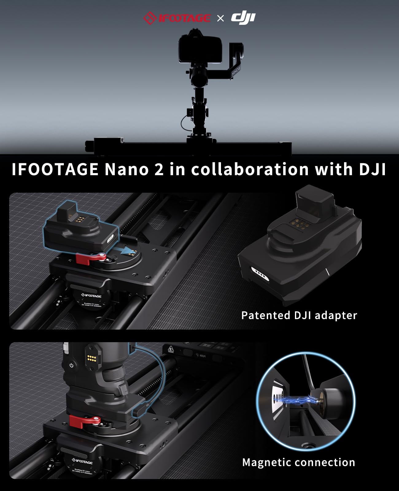 IFOOTAGE Shark Slider Nano II-660 (66cm) Motorisierter Kamera Slider,Mobile APP/IPS-Touchscreen-Steuerung,360°-Panoramaaufnahme, Extrem Leise,Tragkraft bis zu 3.5kg