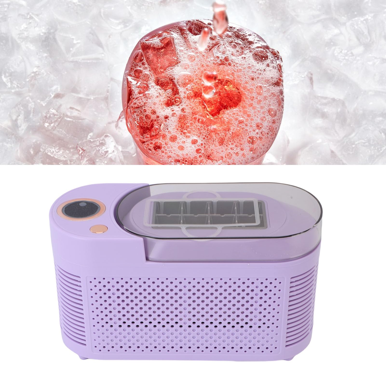 Máquina para hacer hielo en encimera Mini máquina para hacer hielo eléctrica portátil y compacta Fabricación de hielo rápida de 120 W 8 cubos por ciclo con opciones de energía