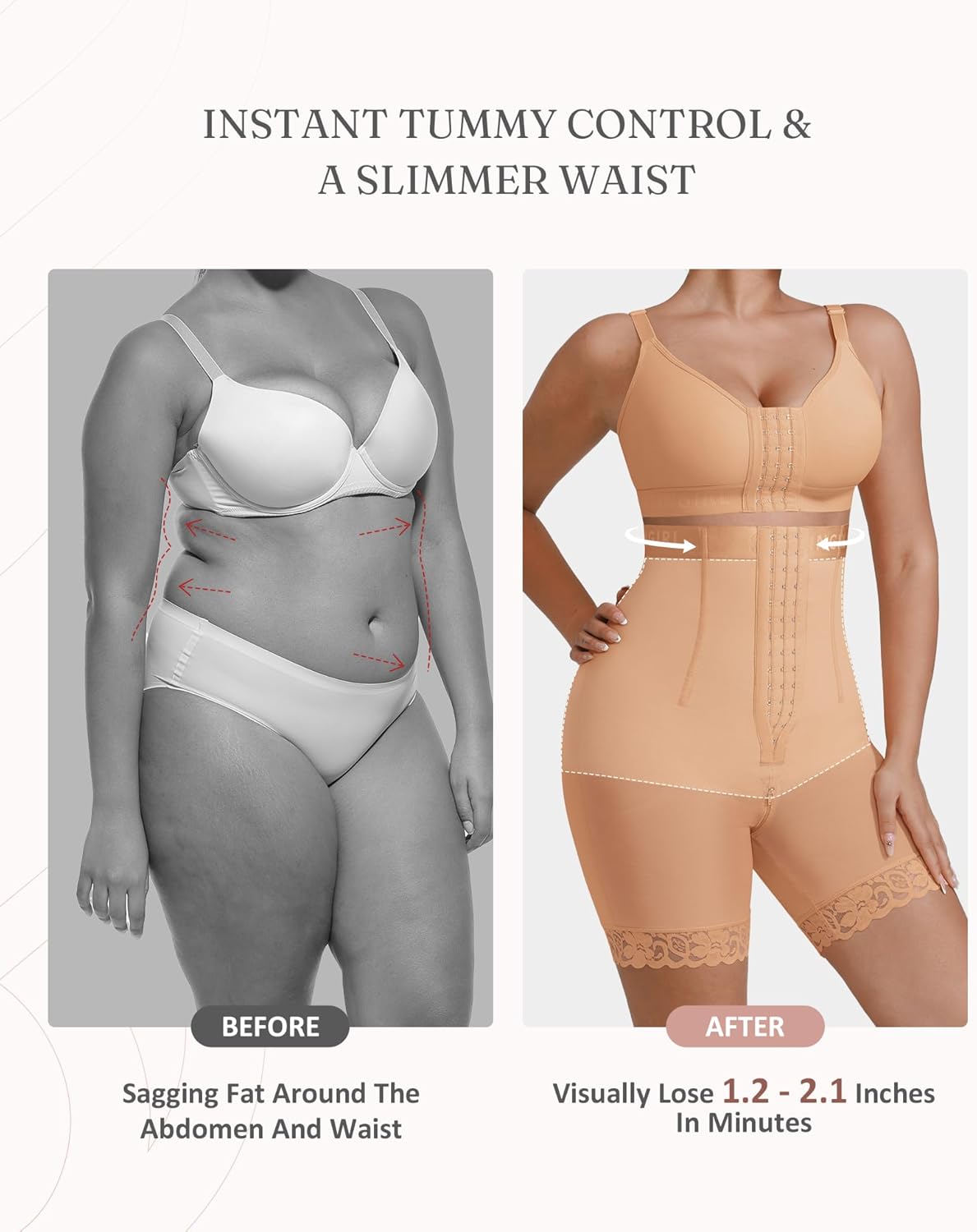 FeelinGirl High-Waisted Shapewear Tummy Control Shorts Faja Body Shaper Seamless Butt Lifting Panties Saddle Brown Small - Image 2