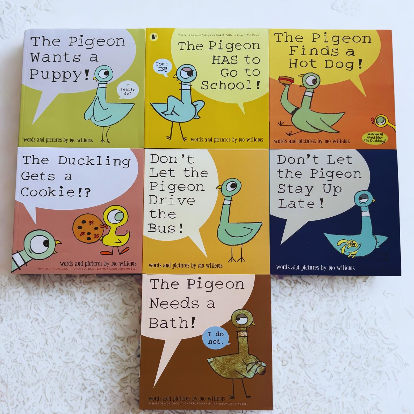 7 Book Set of Mo Willems Pigeon Books, Includes Don’t Let The Pigeon Drive The Bus Book, The Pigeon Has to Go to School & More – Mo Willems Books
