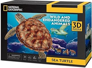 Comprar Cubic Fun- CubicFun 661080 National Geographic Puzzle Marina Rompecabezas 3D Animal Tortuga con 31 Piezas, Maqueta para Niños a Partir de 8 años