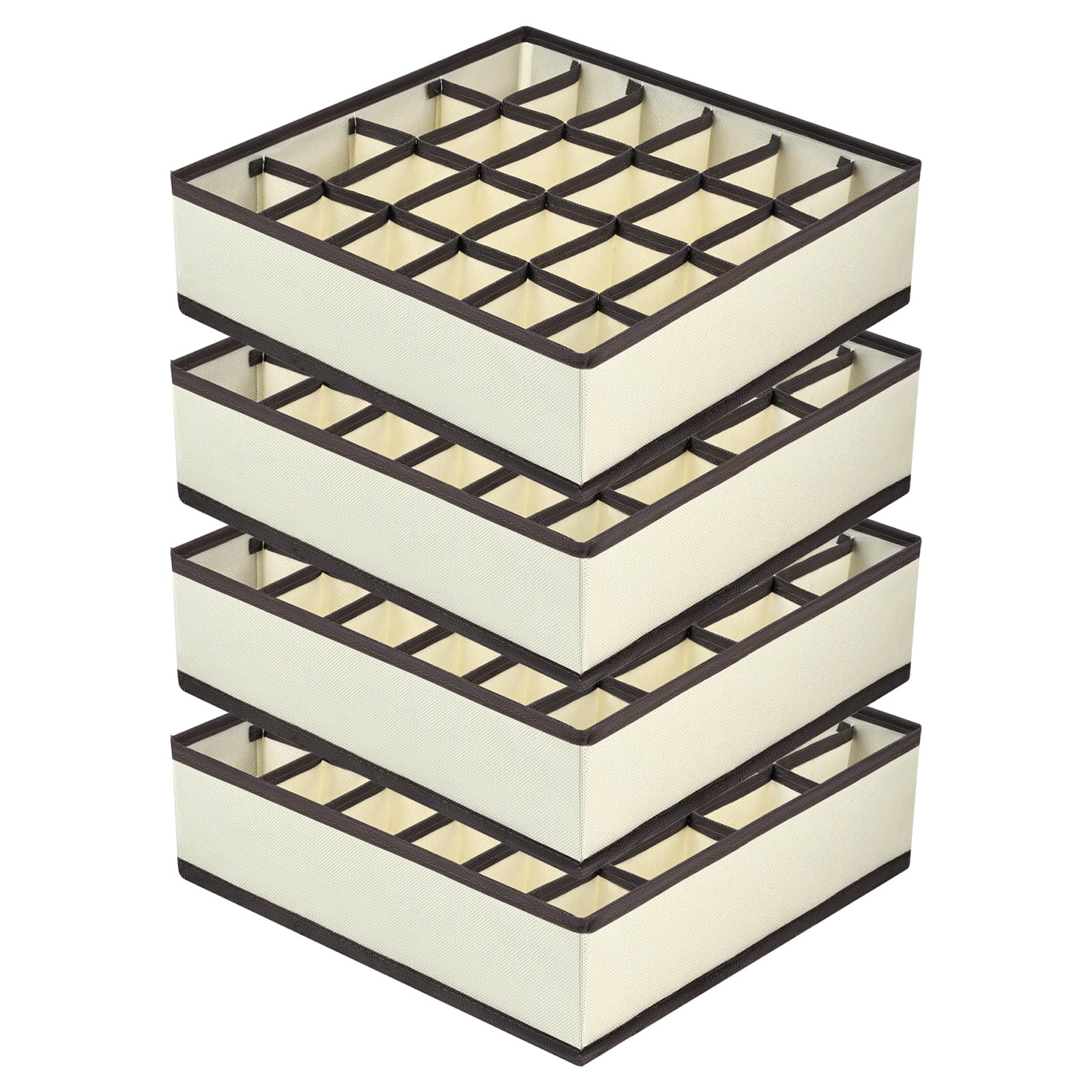 Joyoldelf Sock Drawer Organizer Divider Underwear Organizer 24-cell Fabric Dresser Drawer Organizers Storage Boxes for Socks Lingerie, Handkerchiefs,