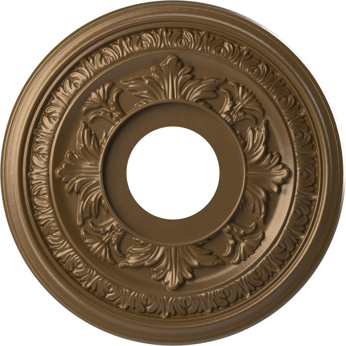 Ekena Millwork CMP13BACCB Baltimore Thermoformed PVC Ceiling Medallion (Fits Canopies up to 5 1/4"), 13"OD x 3 1/2"ID x 3/4"P, Metallic Champagne Bronze