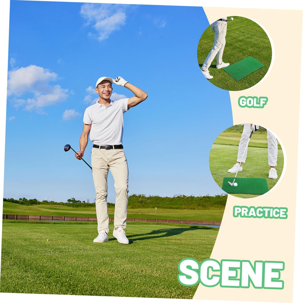 Toddmomy Golf Game Mat Practice Golf Mats Outdoor Compact Lightweight Safe for Players