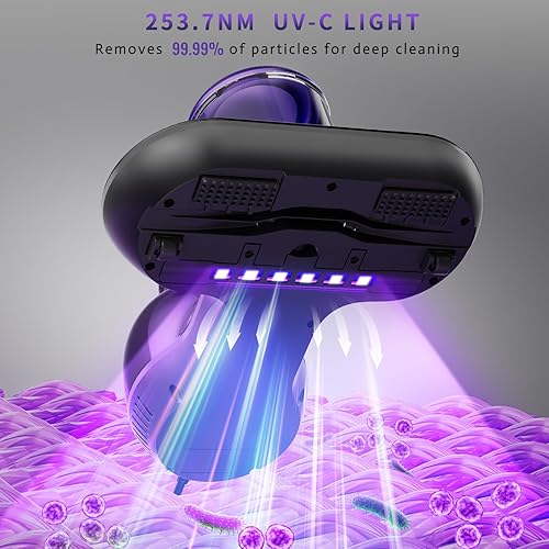 Miniatura 3 de Aspiradora de colchón, aspiradora de mano UV para cama de 16 KPa y 12800 vibraciones por minuto mejorada limpia eficazmente la cama, almohadas,