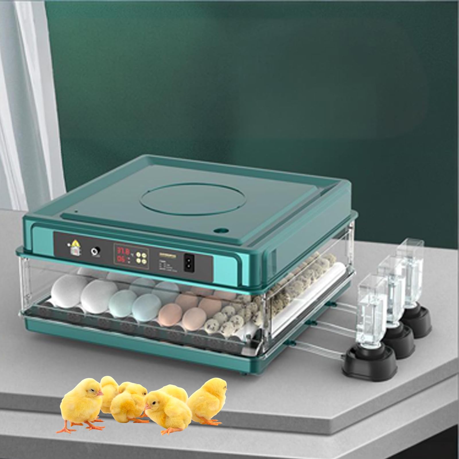 SPECIALBIEGEBUY Adjustable Egg Incubators with Automatic Turning and Humidity Control, Built-In Digital Readout Screen, Suitable For Hatching Chicken, Duck And Quail Fertile Eggs