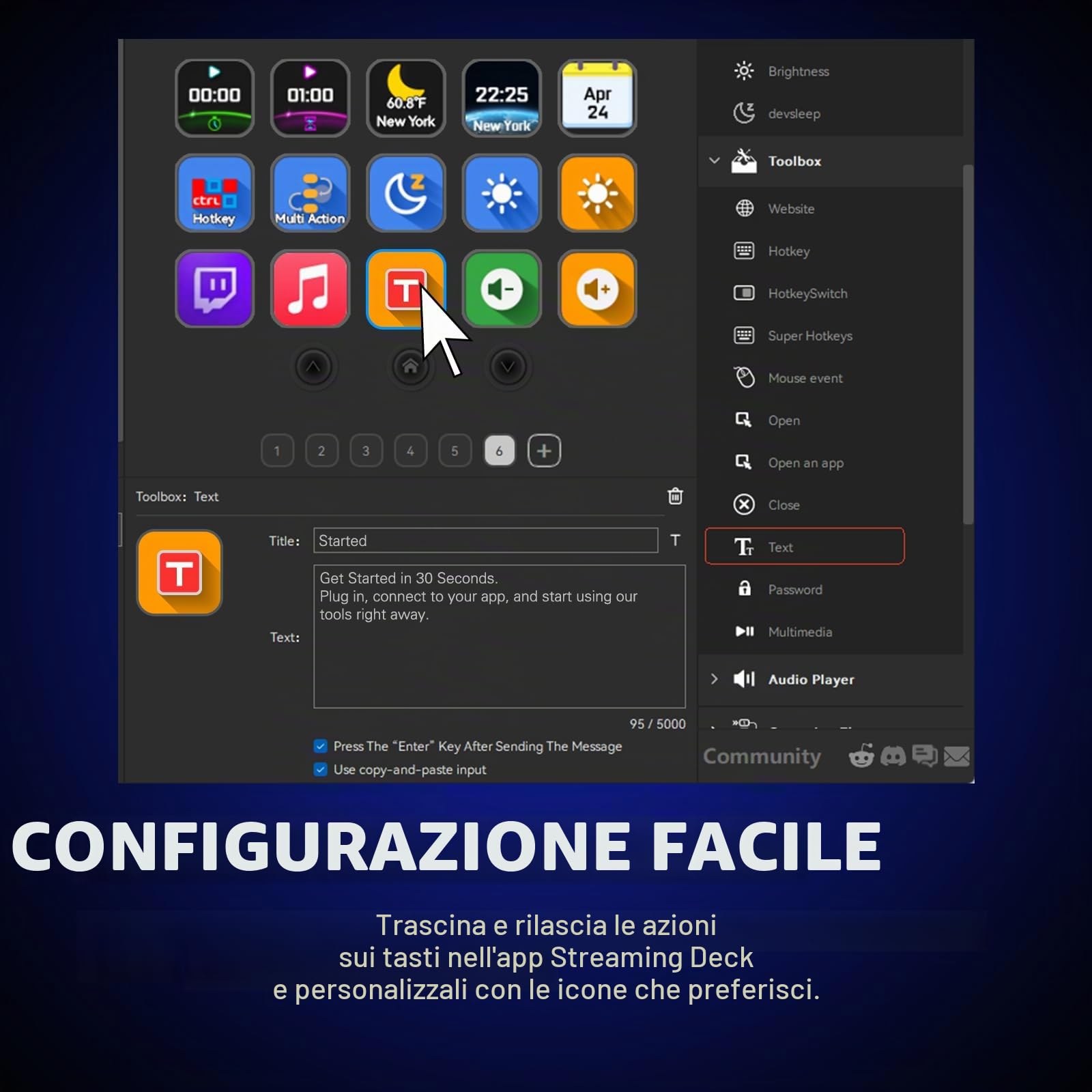Tastiera macro, controller di flusso con 18 tasti programmabili, pad AI visivo personalizzabile, scheda audio USB per OBS, YouTube, scrivania ufficio, laptop, PC, Mac