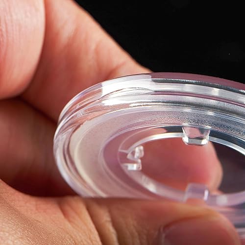 Miniatura 4 de Uncle Paul 6 cápsulas de monedas con juntas flotantes de 0.827 in  Soporte de almacenamiento profesional transparente para coleccionar monedas