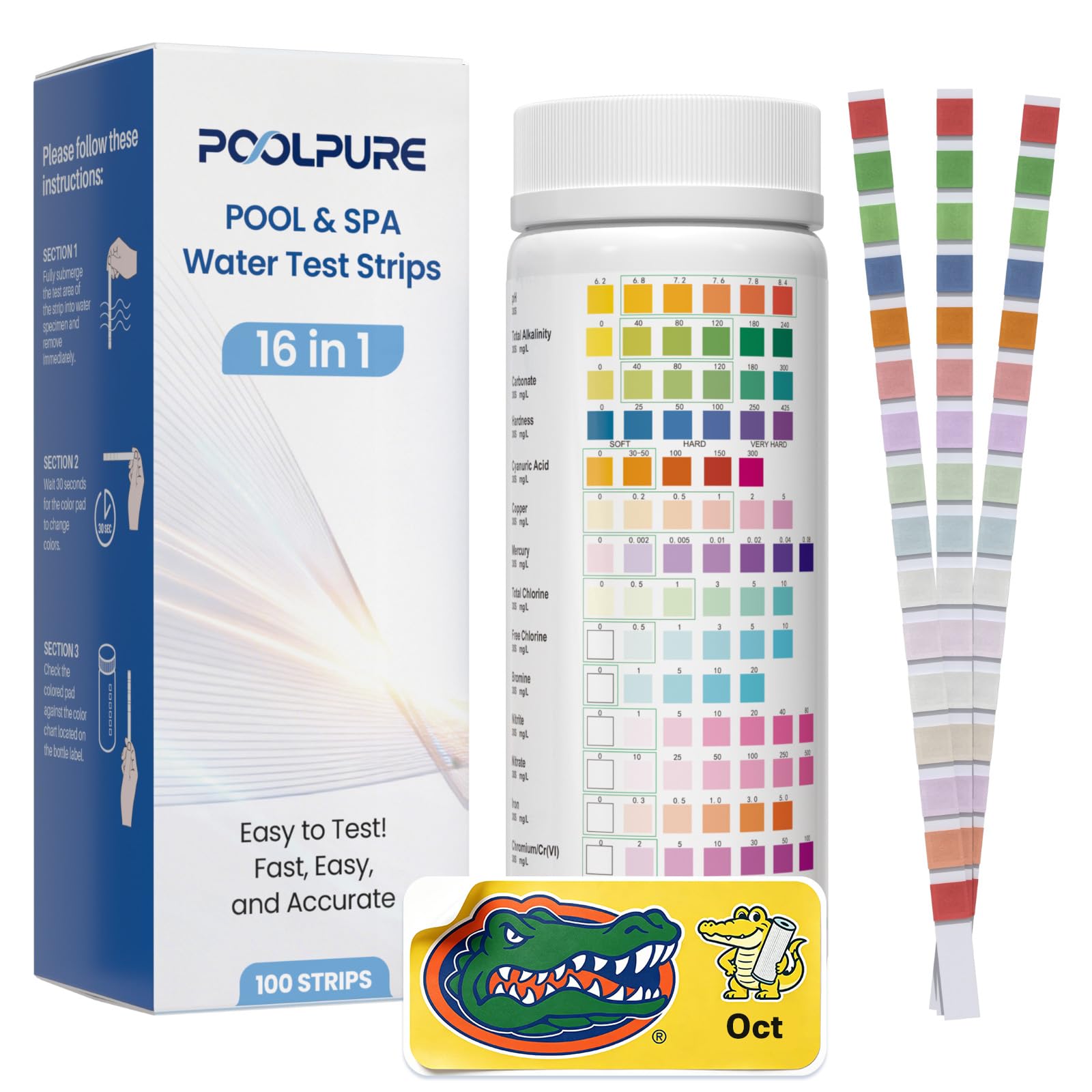 Pool & Spa Test Strips - 16-in-1 Water Testing -1