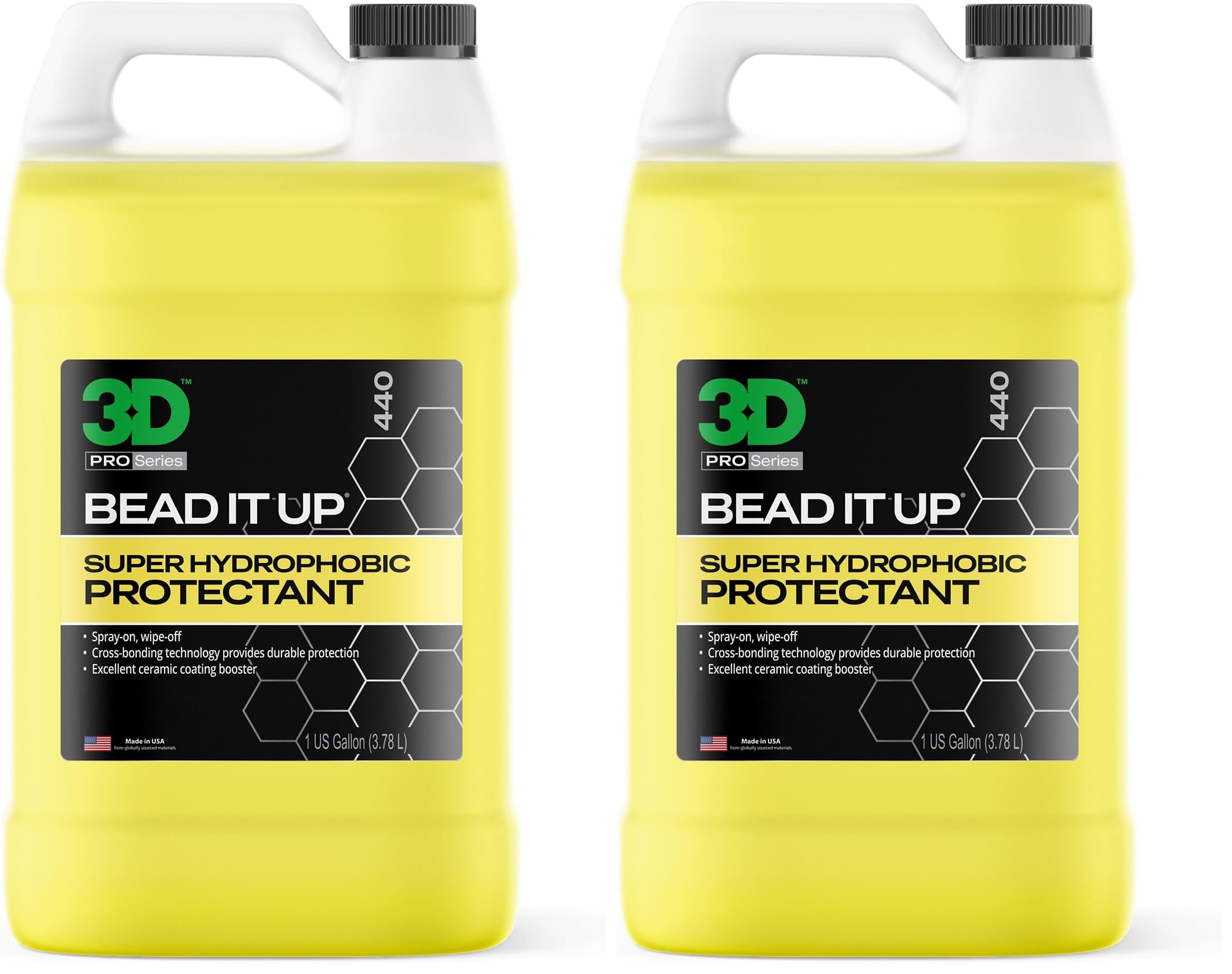 3D Bead It Up Ceramic Coating Booster Spray - Super Hydrophobic Bead Maker - Polymer Paint Protectant &amp; Sealant 1 Gallon (Pack of 2)