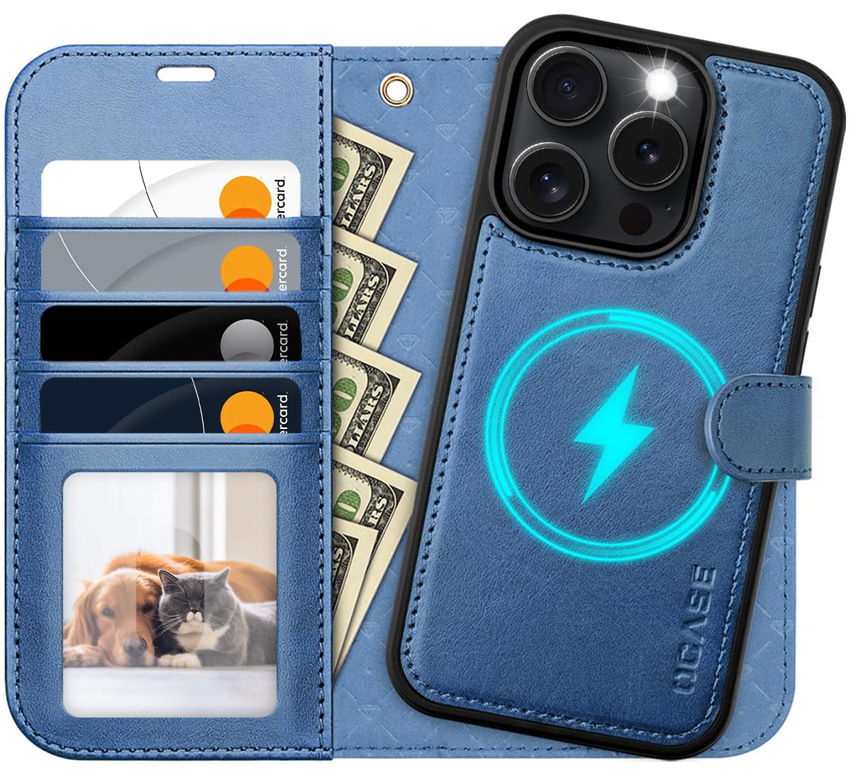 OCASE for iPhone 16 Pro Max Case, Detachable 2 in 1 PU Leather Wallet Case with RFID Blocking, Wireless Charging