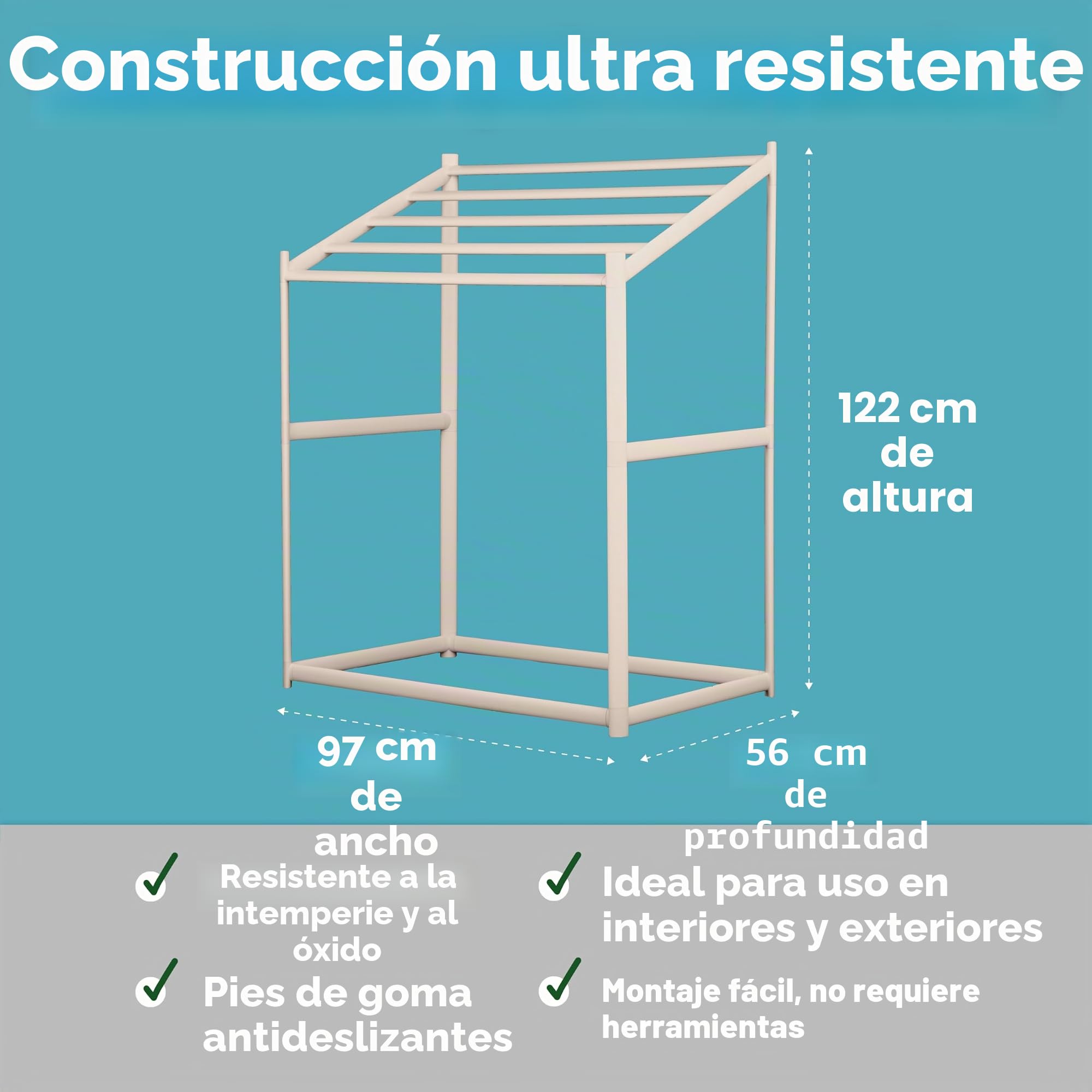 Coast Modern - Toallero de Piscina – 5 Toallas de Playa de PVC para Uso en Exteriores e Interiores, Color Arena