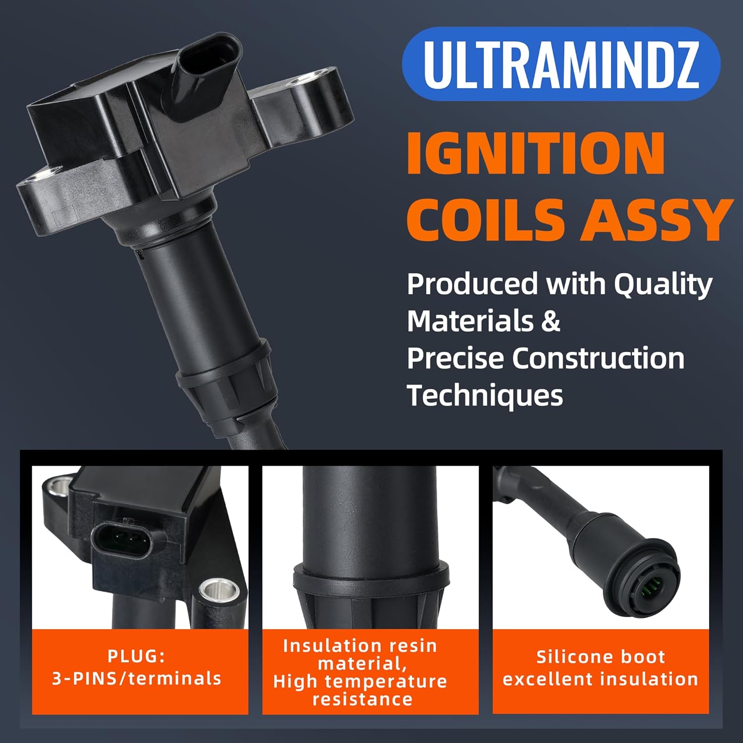 Ignition Coil for Ford Escape 1.5L L4 Turbo 2017 2018 2019 Fusion 1.5L L4 GTDI Turbo 2014-2020 for EcoBoost GTDI Models Set of 4 UF735 DG-552 DG554
