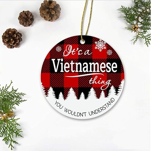 Merry Christmas Tree Ornament National Name - It's a Vietnamese Thing You Wouldn't Understand - Rustic Decoration Gift Idea Holiday Xmas Ornament Plastic 3" Keepsake