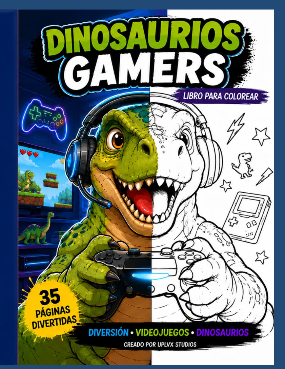 Dinosaurios Gamers Para Colorear